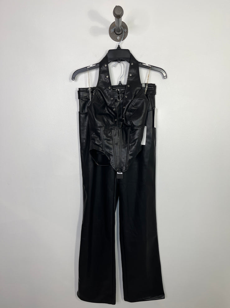 Fashion Nova Blk Pleather Set