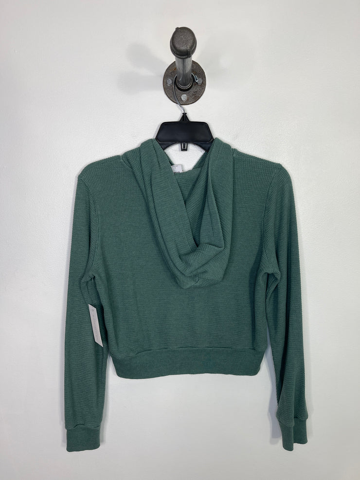 Tna Green Waffle Zip-Up Hoodie