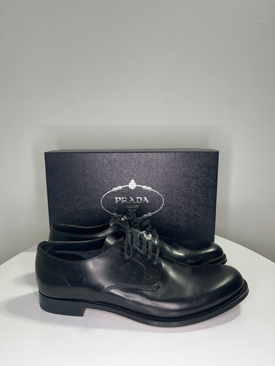 Prada Blk Leather Dress Shoes