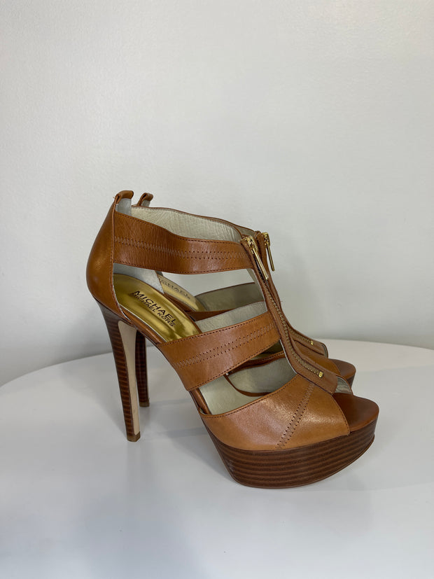 Michael Kors Brown Zipper Heel
