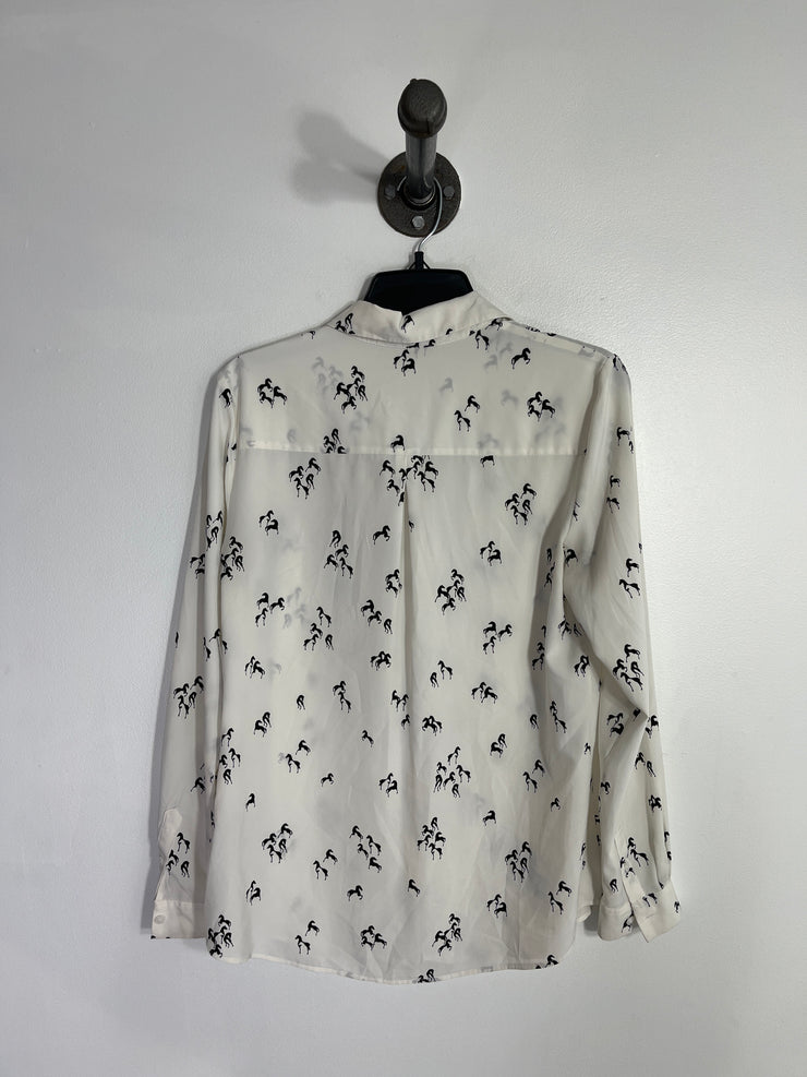 RW & CO Wht Pattern Button Up