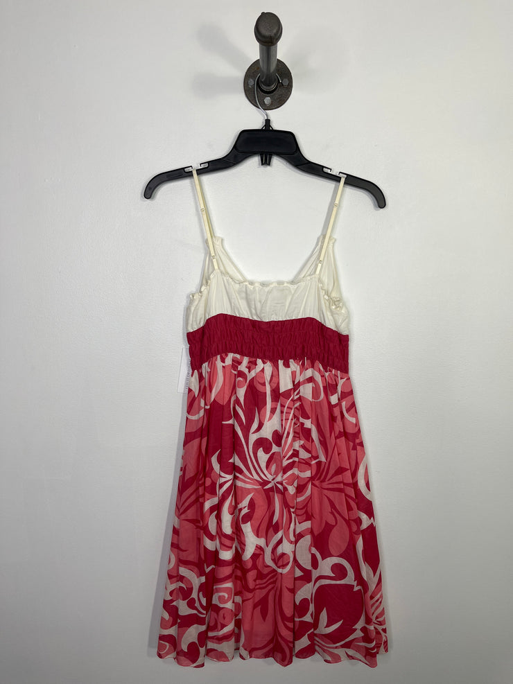 Max S. Wht/Pnk Pattern Dress