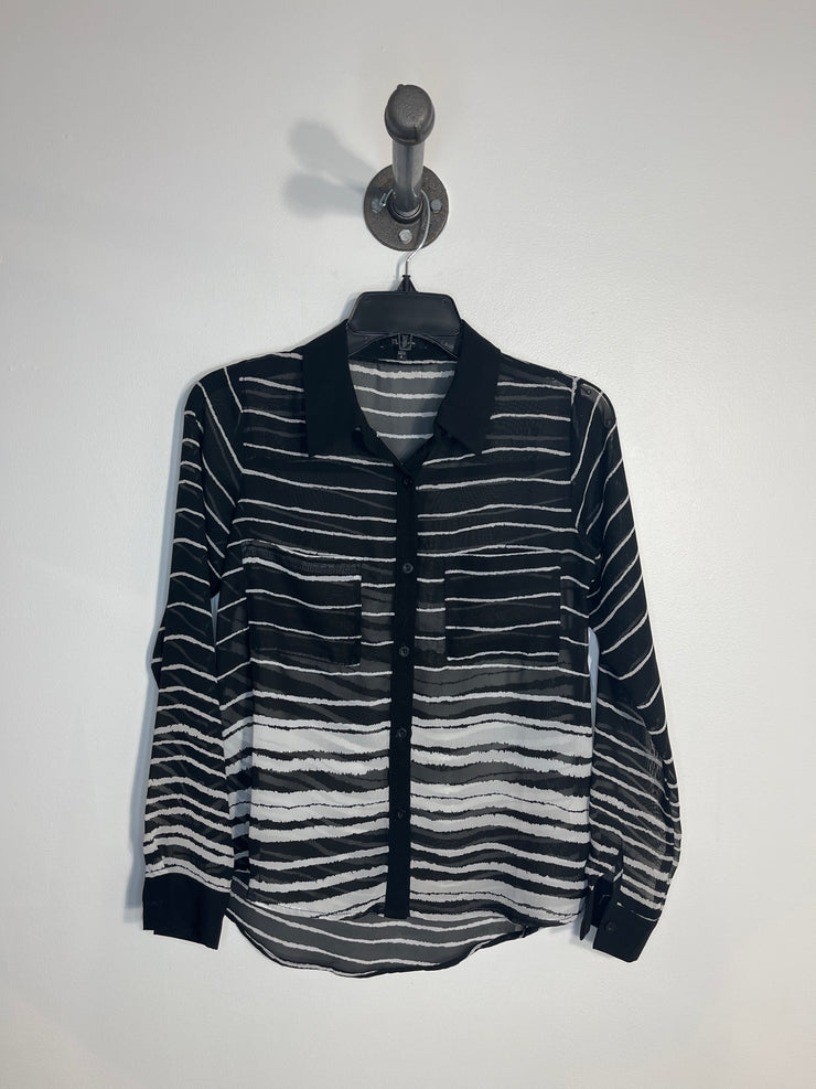 Monteau Blk Sheer Blouse