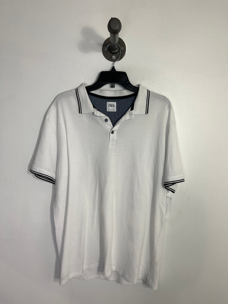 Zara White Polo T-Shirt