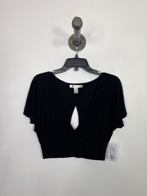 Revamped Black Cropped T-Shirt