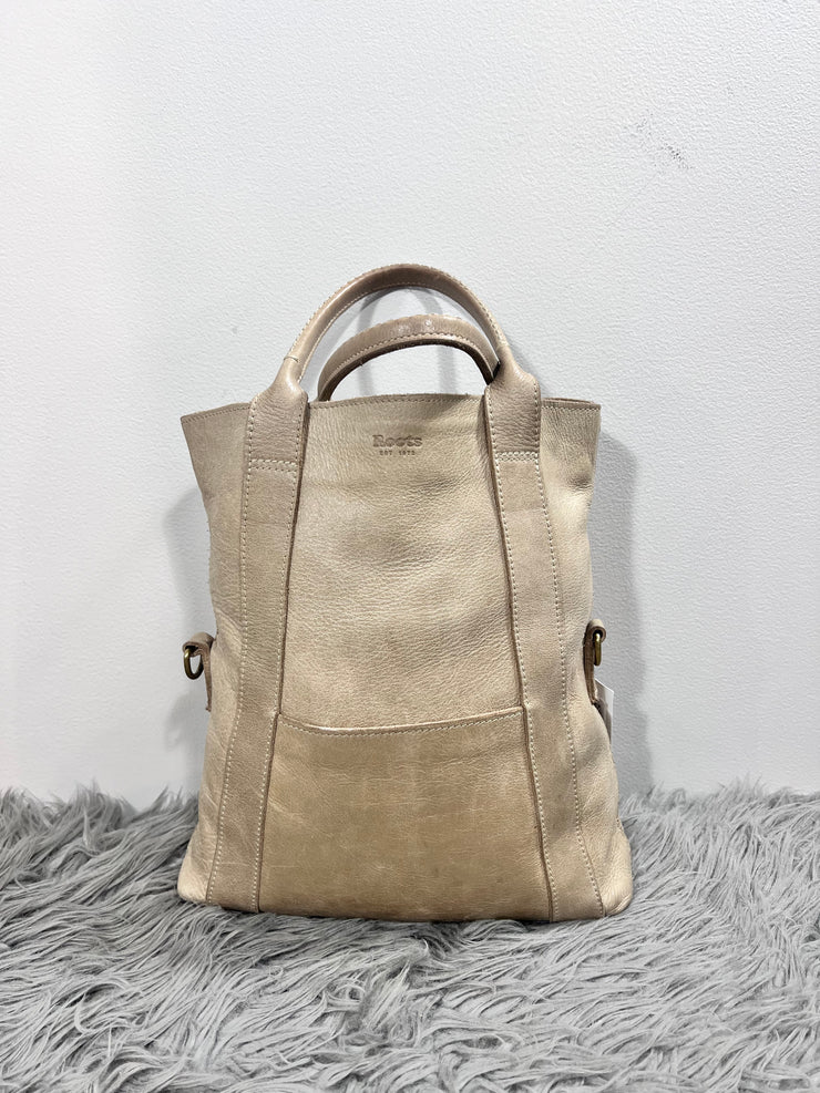 Roots Beige Leather Tote