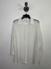 ACOA White Sheer Button Up