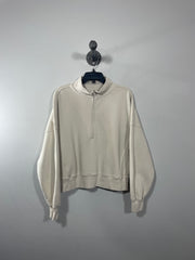 A&F Cream Crop Half Zip