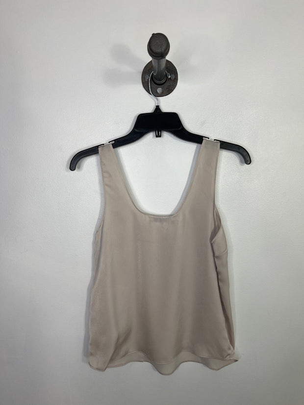 Dex Taupe Satin Sheer Tank