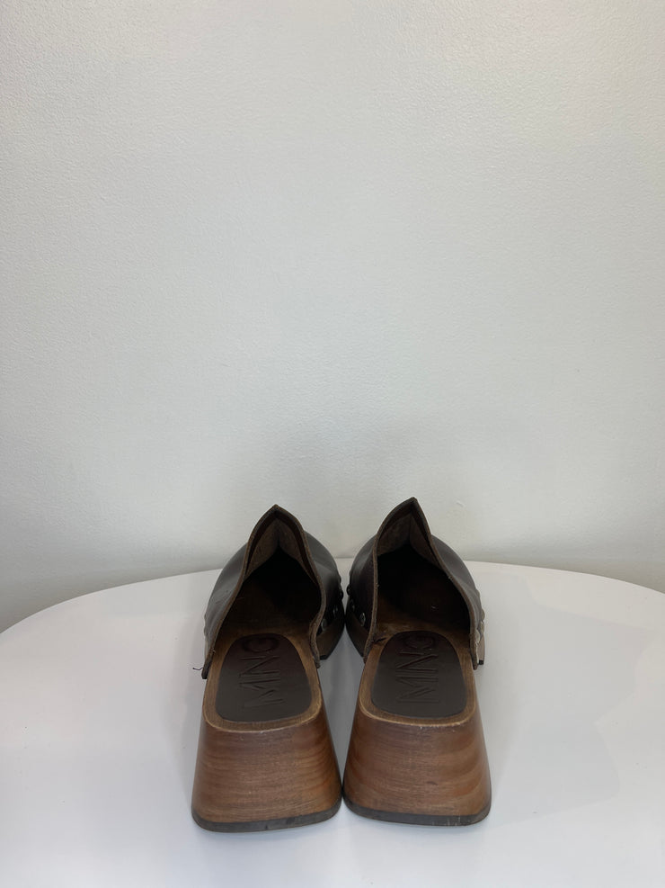MNG Brown Mule Loafers