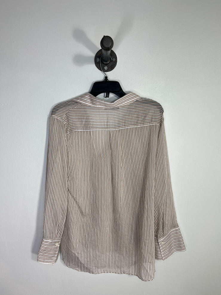 Blusa transparente con botones y rayas de Zara