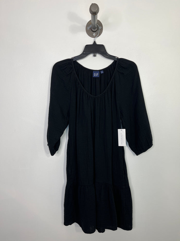Gap Black Puff Slv Dress
