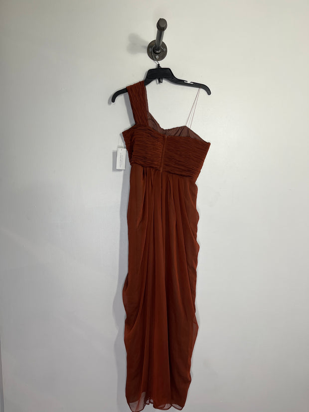 Zakura Brn Off Shoulder Dress