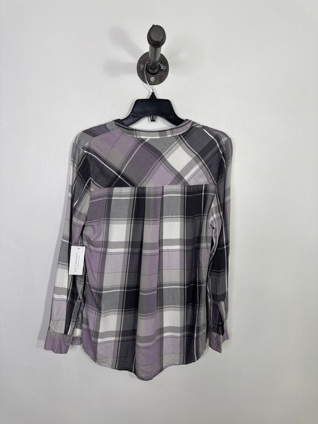 Le Chateau Purple Plaid Shirt