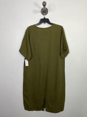 Moss Grey Green Linen Dress
