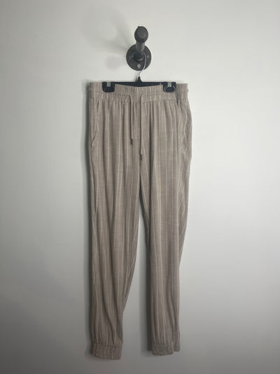 Pantalon à rayures abricot beige