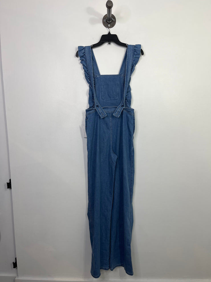 Sezane Denim Ruffle Jumper