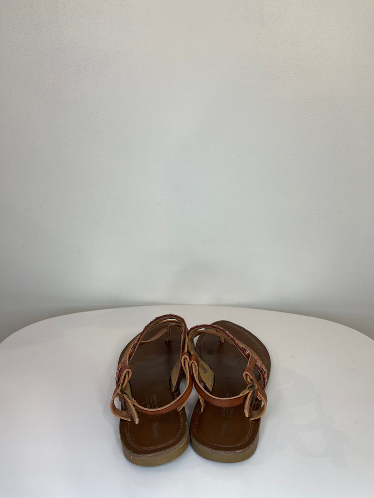 George. Brn Woven Strap Sandal