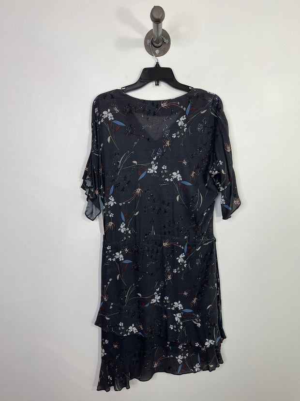 Yaya Grey Floral Midi Dress