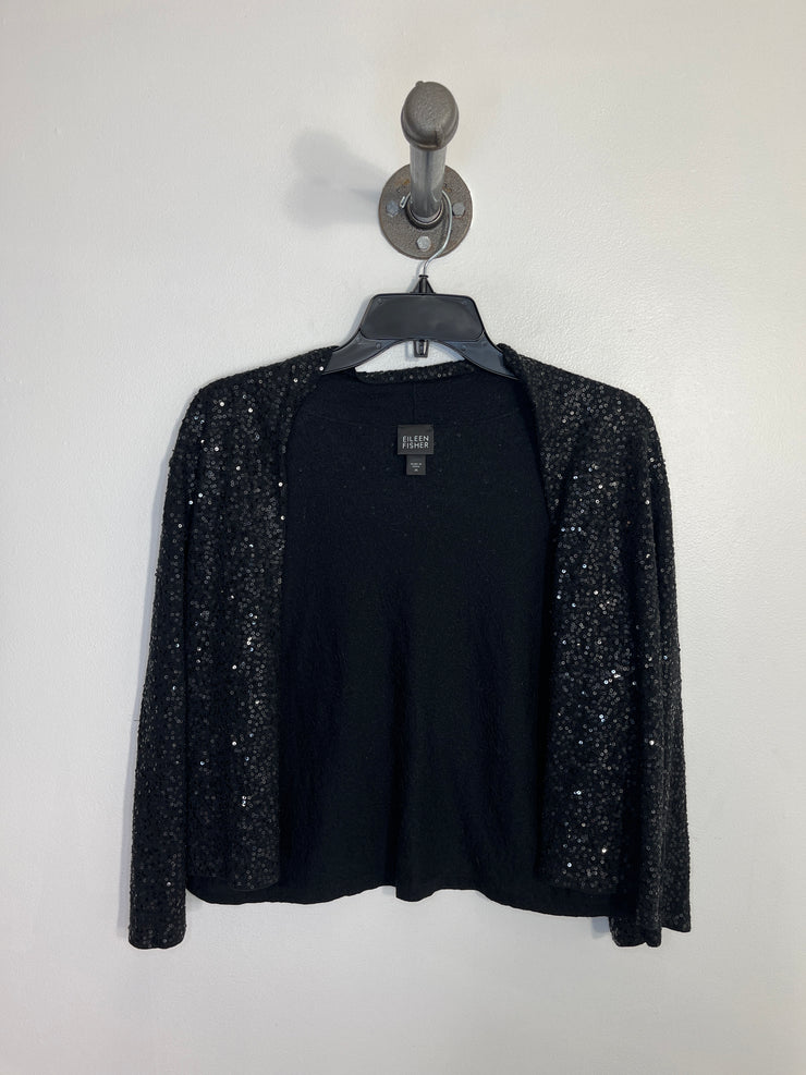 EileenFisher Blk Sparkle Cardi