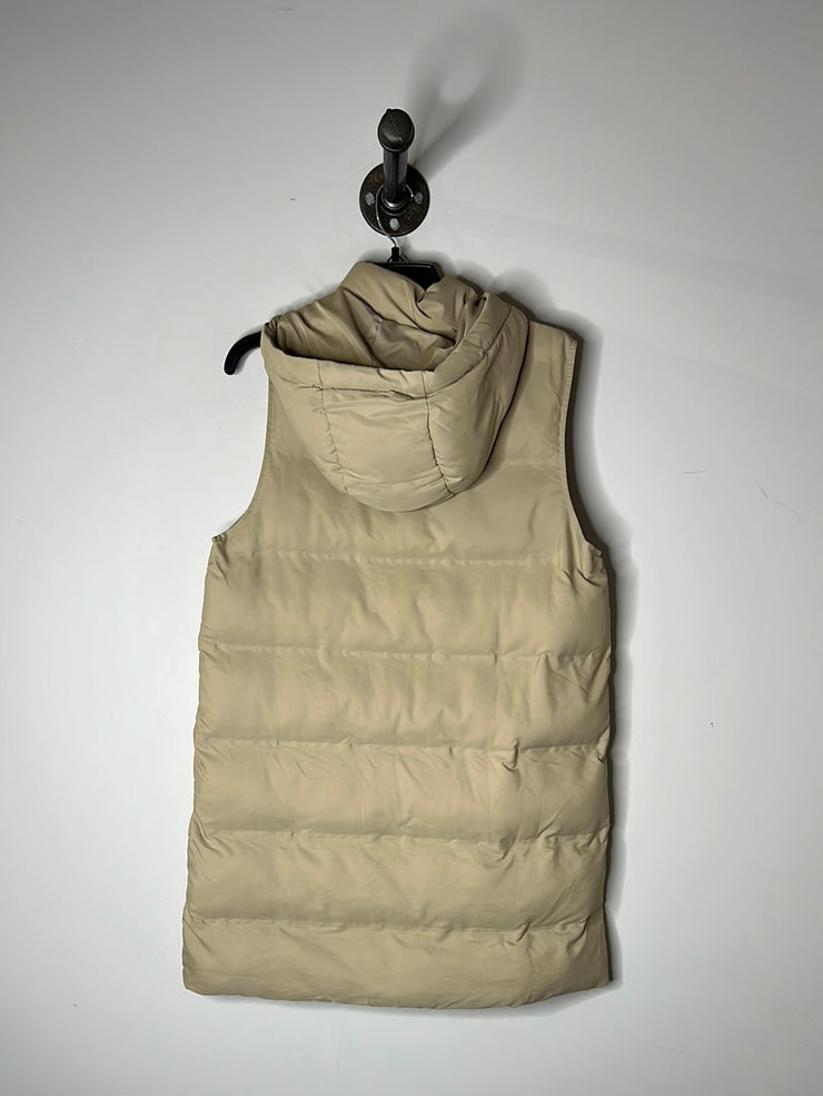Zara Beige Long Puffer Vest