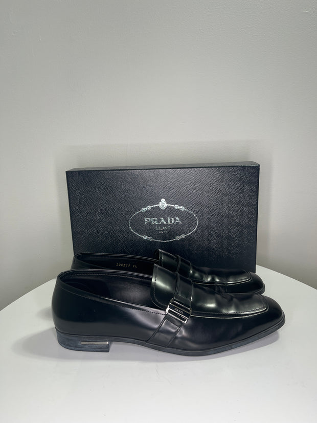 Prada Black Leather Loafers