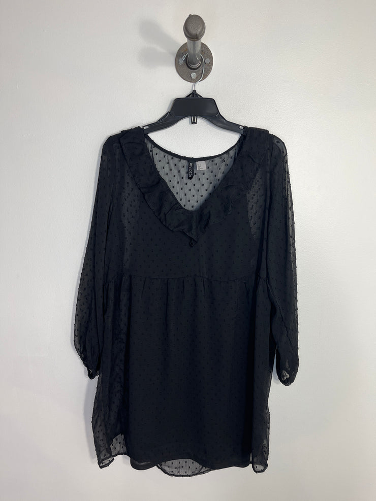 Divided Black Sheer Dress