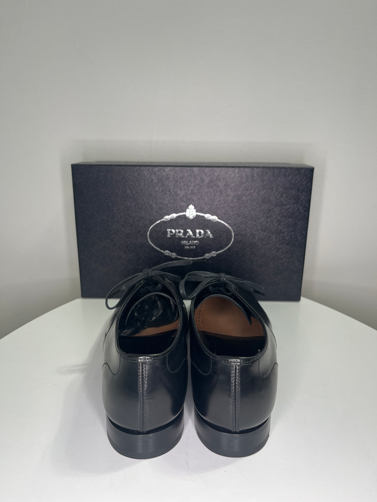 Prada Blk Leather Dress Shoes