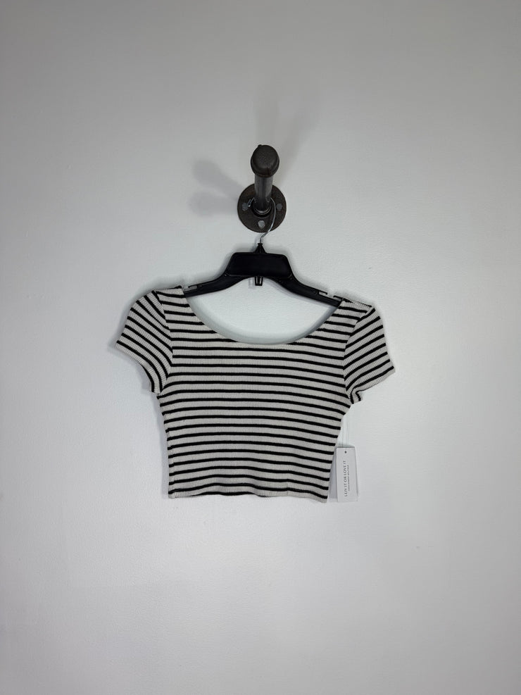 Divided Blk/Wht Striped Top