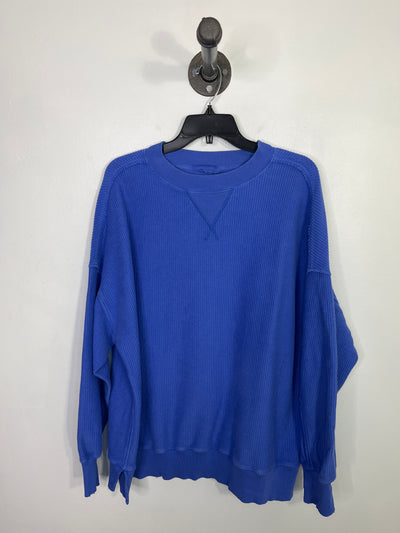 Aerie Blue Ribbed Sweatshirt