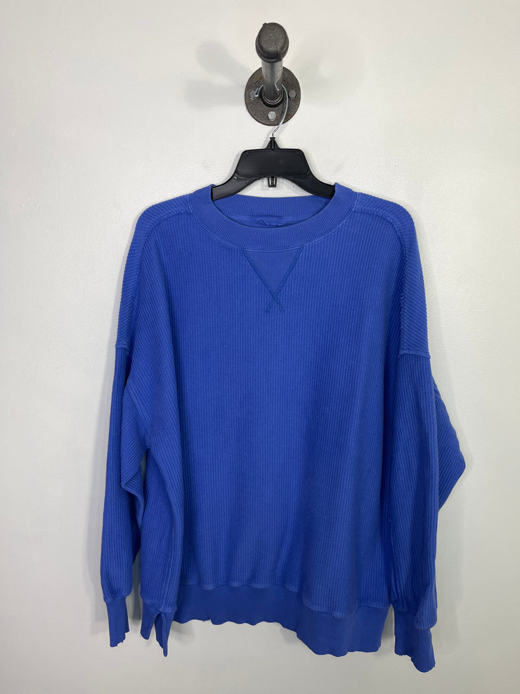 Aerie Blue Ribbed Sweatshirt