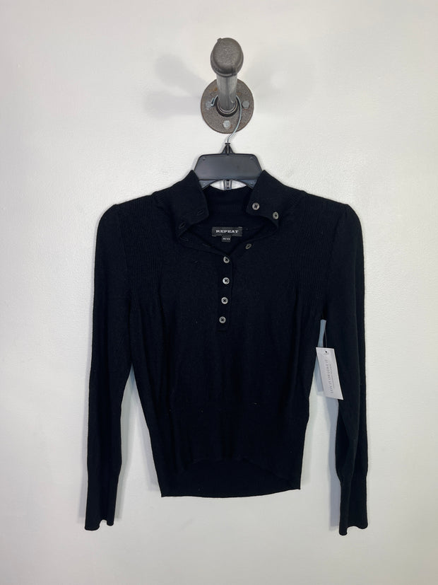 Repeat Blk Wool Mix Lngslv