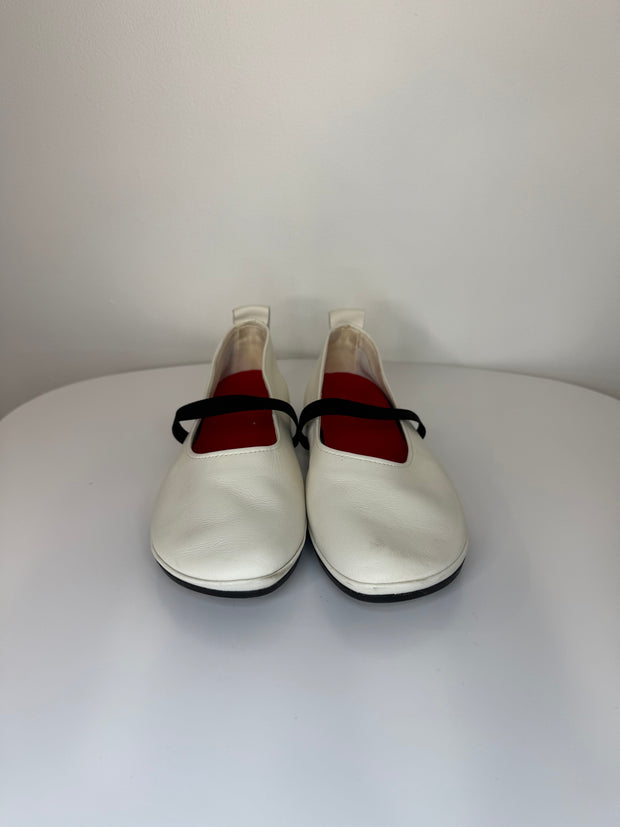 Camper White Leather Flats