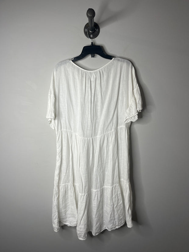 Velvet White Oversize Babydoll