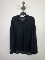 Eclipse Black Sheer Button-Up