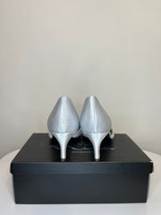 Nina Silver Satin Gem Heels