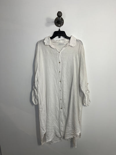 Made in Italy Wht Linen Dress