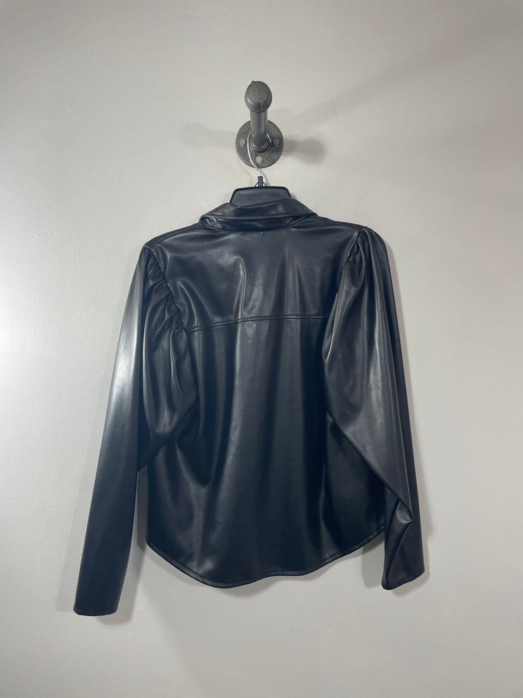 Laundry Blk Leather Button-Up