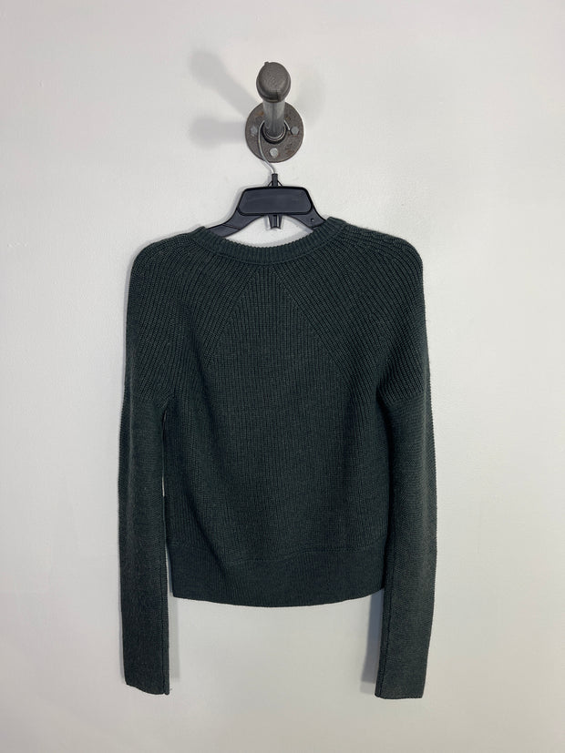 Pull en tricot vert velours