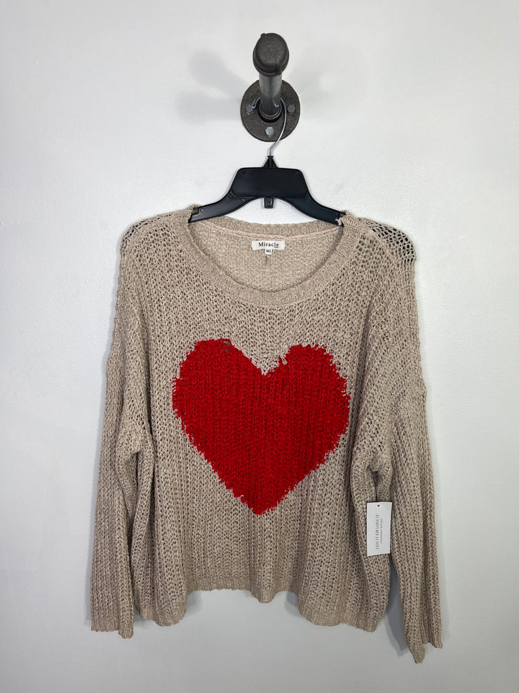 Miracle Bg Knit Heart Sweater
