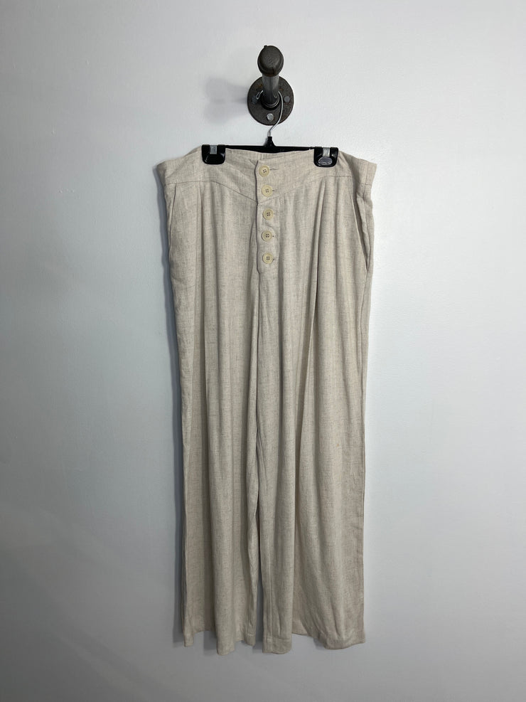 Genle Fawn Cream Linen Pant