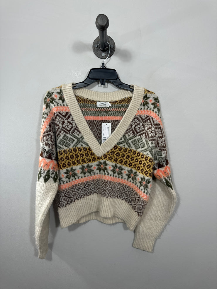 Only Pattern V-Neck Sweater