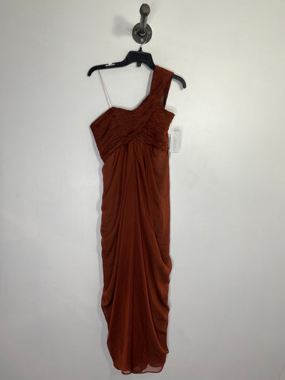 Zakura Brn Off Shoulder Dress