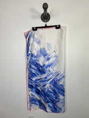 No Brand Wht/Bl Satin Scarf