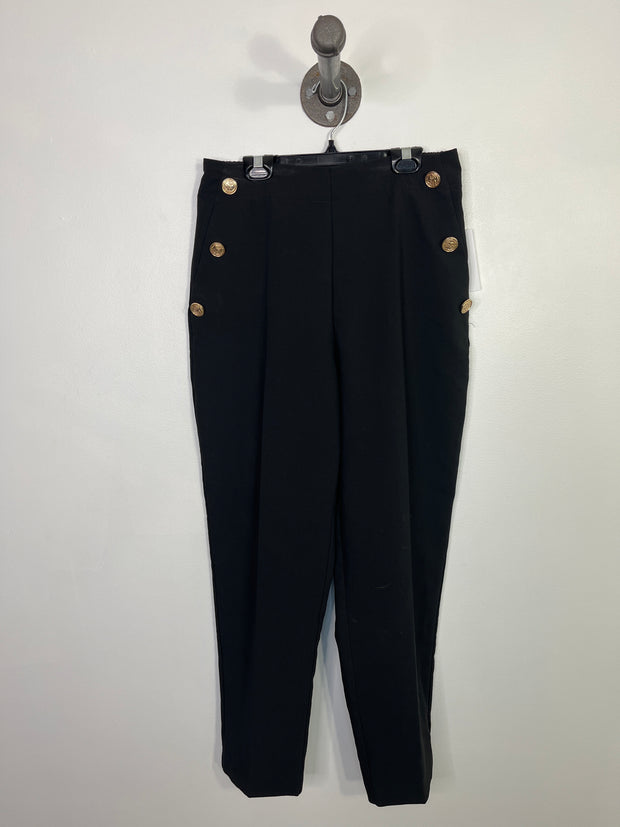 Zara Black Gold Button Pants