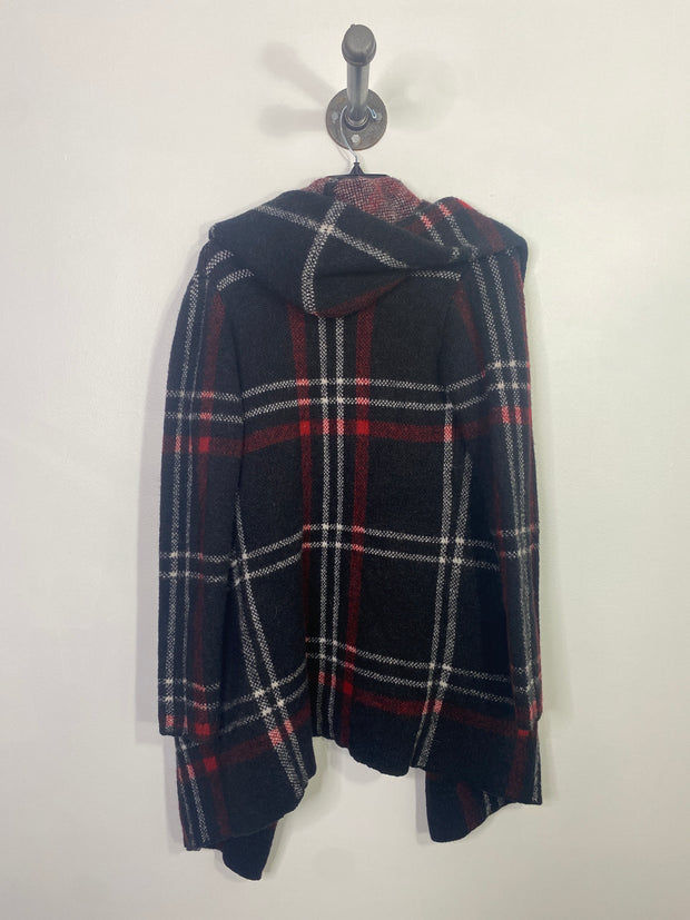 Le Chateau Blk Plaid Cardigan