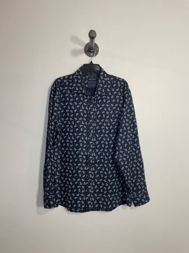 Chemise habillée à motif bleu marine DH