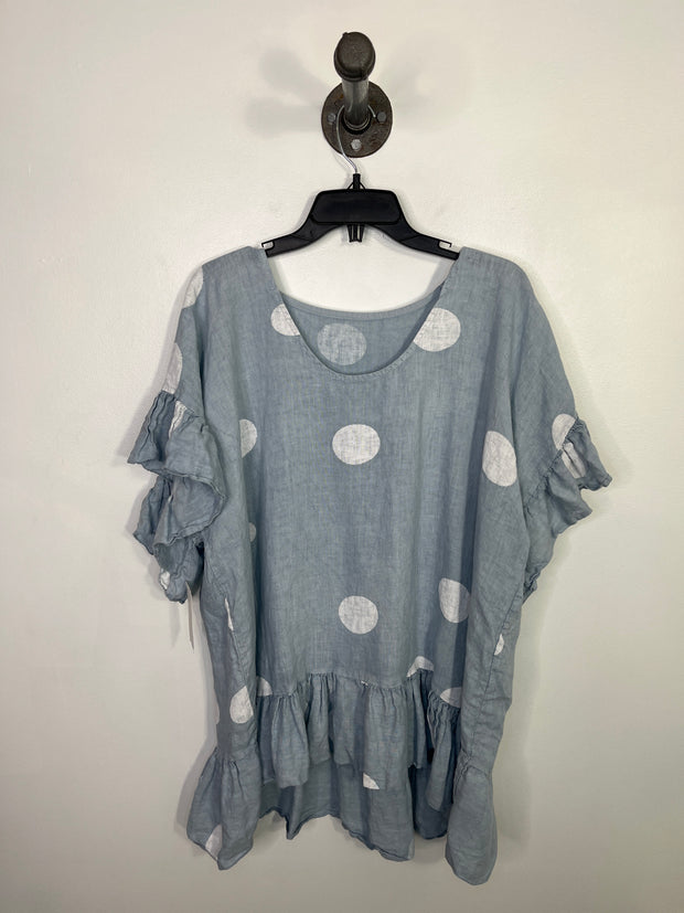 No Brand Blue/Wht Linen Dress
