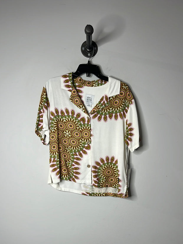 RVCA Cream Print Button-Up Tee