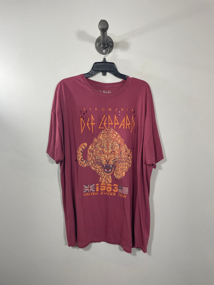 Def Leppard Burgundy T-Shirt